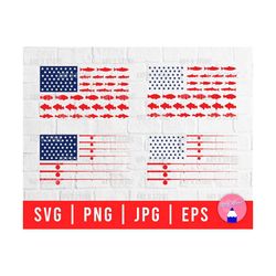Fishing And American Flag Svg Png Eps Jpg Files | Usa Flag With Fishing Svg Files | Fishing Flag Svg Files For DIY T-shirt, Mug, Sticker