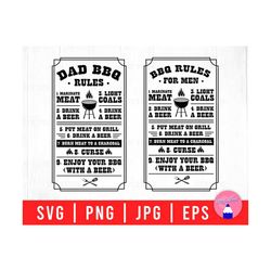 Dad BBQ Rules For Men, Outdoor Barbecue, Real Men Smell Like Barbecue, Barbecue Board Wood Svg Files For DIY T-shirt, Sticker, Wood Sign