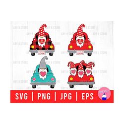 Valentine Truck With Gnome Bundle Svg Png Eps Jpg Files | Valentine Gnome Bundle Files For DIY T-shirt, Sticker, Mug, Gifts