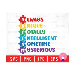Color Puzzle Autism, Autism Awareness Quote, Autism Always, Unique, Intelligent Svg Png Eps Jpg Files For DIY T-shirt, Sticker, Mug, Gifts