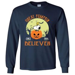 Snoopy Shadow Great Pumpkin Believer Since 1966 Halloween Long Shirt