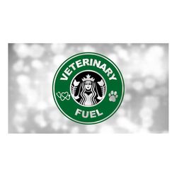 Medical Clipart: Black/Green 'Veterinary Fuel' with Veterinarian Symbols- Logo Spoof Inspired by Coffee Shop - Digital D