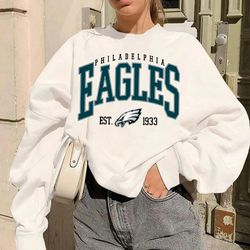 Philadelphia Football Sweatshirt, Vintage Style Philadelphia Football Crewneck Sweatshirt