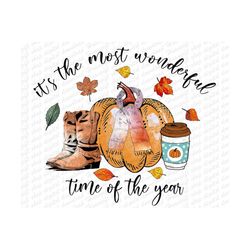 It's The Most Wonderful Time Of The Year Png, Thanksgiving Pumpkin Png, Hello Autumn Png, Thanksgiving Png, Coffee Cup Png, Boot, Fall Png