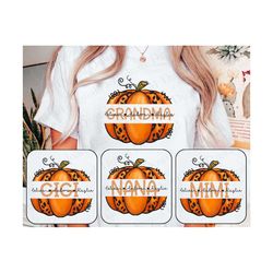 Personalized Pumpkin Patch Png Bundle,  Thanksgiving Pumpkin Sublimation Designs, Fall Season Png, Custom Name Png, Mama Png, Mimi Png