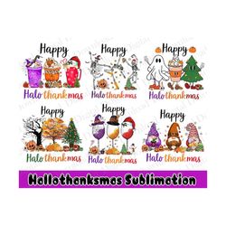 Happy Hallothanksmas Png Bundle, Happy Halloween Png, Thanksgiving Png, Christmas Png, Santa Png, Autumn Png for Sublimation