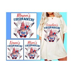 Mama Firecrackers Gnome Png Bundle, Personalization Mama for 4th Of July Gnome Png, USA Flag Png, Independence Day Png