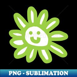 Green Daisy Flower Smiley Face Graphic - PNG Sublimation Digital Download - Perfect for Sublimation Mastery