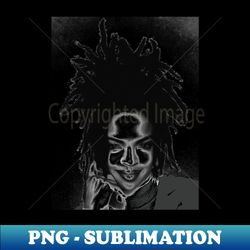 lauryn hill smile face BW design - Unique Sublimation PNG Download - Boost Your Success with this Inspirational PNG Download