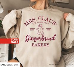 Mrs Claus Gingerbread Christmas Sweatshirt, Women Christmas Shirt, Funny Christmas Gift, Womens Sweater, Retro Christmas