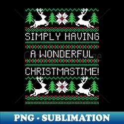Wonderful Christmastime - Retro PNG Sublimation Digital Download - Bring Your Designs to Life