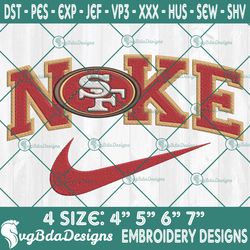 Nike San Francisco 49ers Embroidery Designs, San Francisco 49ers Football Embroidery, NFL with Nike Embroidered