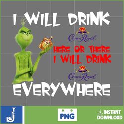 The Grinch Png, I Will Drink Herre Or There I Will Drink Every Where Png, Merry Grnichmas Png, Retro Grinch Png