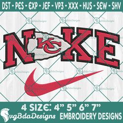 Nike Kansas City Chiefs Embroidery Designs, Kansas City Chiefs Football Embroidery, NFL with Nike Embroidered, Football