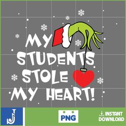The Grinch Png, My Students Stole My Heart Png, Merry Grnichmas Png, Retro Grinch Png