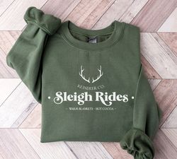 Reindeer Sleigh Rides Sweatshirt, Reindeer Sweatshirt, Sleigh Rides Sweatshirt, iprintasty Christmas, Santa Claus Sleigh