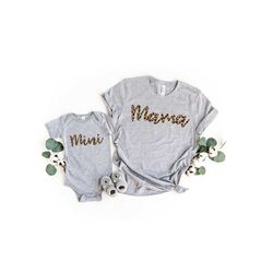 Leopard Mama Mini Shirt, Leopard Mom Shirt, Mommy and Me Outfit , Matching Mommy and Me Shirt, Mama and Mini Shirts