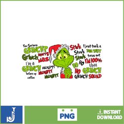 The Grinch Png, I'm Booked Png, Merry Grnichmas Png
