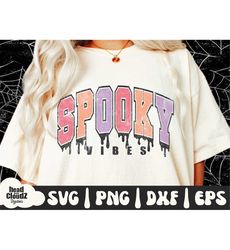 Spooky Vibes Varsity SVG | Spooky Vibes Varsity PNG | Spooky Svg | Spooky Png | Halloween Svg | Halloween Png | Hallowee