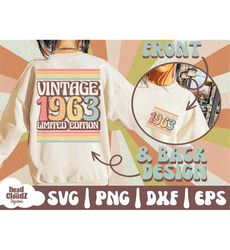 Vintage 1963 Limited Edition SVG | Vintage 1963 Limited Edition PNG | Vintage 1963 | 1963 Birthday | 60th Birthday Svg |
