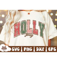 Holly Jolly Varsity SVG | Holly Jolly Varsity PNG | Christmas Svg | Christmas Png | Christmas Vibes Svg | Christmas Vibe