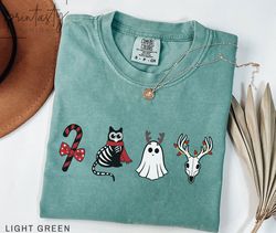 Spooky Christmas tshirt, Christmas ghost Shirt, Cute Christmas Tee, comfort Color, iprintasty Christmas, Christmas black