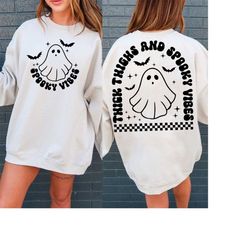 Thick Thighs Spooky Vibes svg, Halloween svg, Thick Thighs Spooky Vibes png, Halloween Sublimation Design, Retro Hallowe