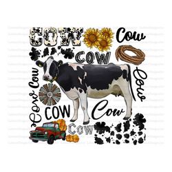 Cow Sublimation PNG, Cow Digital Downloads, Farm png, Instant Download,Sublimation Designs, Windmill, Farmlife Png, Sunf