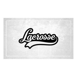 Sports Clipart: Cutout of Black Script Type Word 'Lacrosse' with Baseball Swoosh Underline - Players/Teams- Digital Down