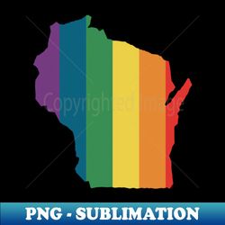 Wisconsin State Rainbow - Elegant Sublimation PNG Download - Revolutionize Your Designs