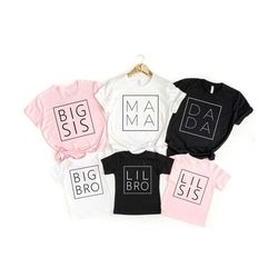 Family Matching Shirt, Dada Mama Mini Shirt, Big Sis, Big Bro Shirt, Custom Family Shirt, Matching Family Shirt, Sibling