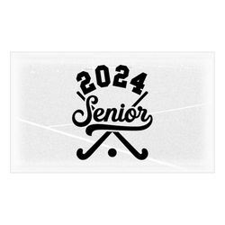 Sports Clipart: Black Field Hockey Sticks with 2024 in Varsity Type & 'Senior' with Baseball Style Swoosh - Digital Down