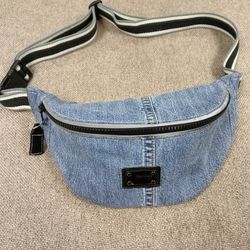 Handmade Denim Sling Bag, Waist Bag for Small Items, Fanny Pack
