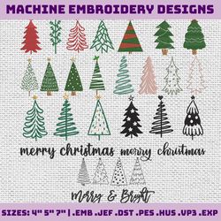 25+ Christmas Tree Embroidery, Christmas Bundle Embroidery, Retro Christmas Embroidery Design, Vintage Christmas 2023 Embroidery