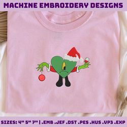 Christmas Bad Bunny Embroidery, Christmas Embroidery Designs, Una Christmas Designs, Merry Xmas Embroidery Designs