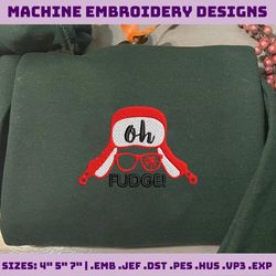 Broken Glass Embroidery Machine Design, Merry Xmas 2023 Embroidery Design, Oh Fudge Christmas Embroidery Design
