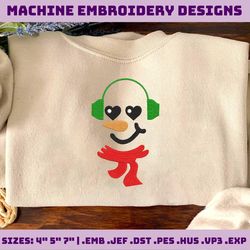 Headset Snowman Embroidery Designs, Christmas Embroidery Designs, Santa Hat Embroidery Designs, Merry Christmas Embroidery Designs