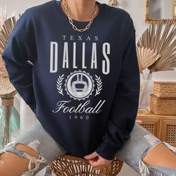 Dallas Football Vintage Crewneck Sweatshirt, Retro Dallas Unisex Sweater, Dallas Christmas Gift, Dallas Tailgate Shirt,