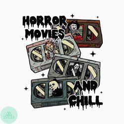 Vintage Horror Movies and Chill SVG Cutting Digital File