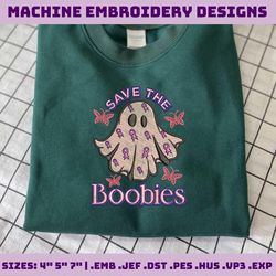 Pink Ribbon Embroidery Machine Design, Cancer Awareness Embroidery Design, Halloween Spooky Vibes Embroidery Design