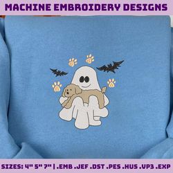 Mini Ghost Dog Embroidery Design, Halloween Spooky Embroidery Design, Boo Puppy Embroidery File, Embroidery Files