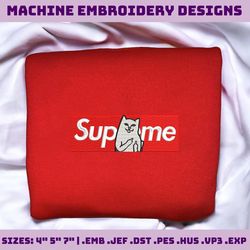 BRAND CAT SUPREME SWEATSHIRT EMBROIDERED – HOODIE EMBROIDERED, Embroidery Design, Embroidery Machine Design