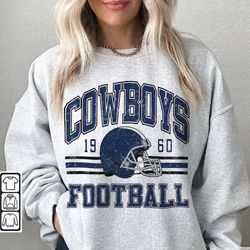 Vintage Cowboys Football Sweatshirt, Shirt Retro Style 90s Vintage Unisex Crewneck, Graphic Tee Gift For Football Fan