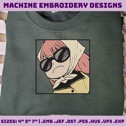 Anime Embroidery Files, Embroidery Pes, Spy Girl Embroidery, Spy Kid Embroidery, Spy Embroidery Designs, Instant Download
