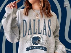 Throwback Dallas Football Sweatshirt, Vintage Cowboys Football Crewneck, Game Day Apparel, Gift for Cowboys Fans, Sunday