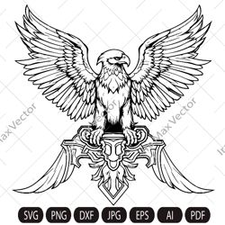 Heraldic eagle svg, eagle svg, Tribal Eagle Spread Wings,cut file american eagle, american svg, america svg, army eagle,