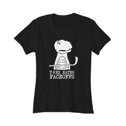 t-rex hates faceoffs funny hockey tampa bay lightning women&8217s t-shirt