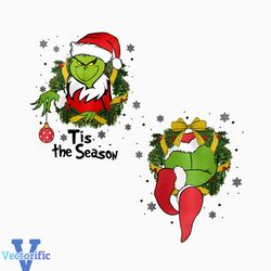 Grinch Tis the Season Christmas PNG Sublimation Download