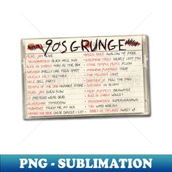 90s Grunge Rock Tape Cassette - Unique Sublimation PNG Download - Perfect for Creative Projects