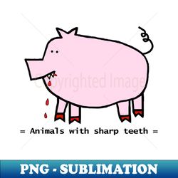 animals with sharp teeth halloween horror pig - png sublimation digital download - perfect for personalization